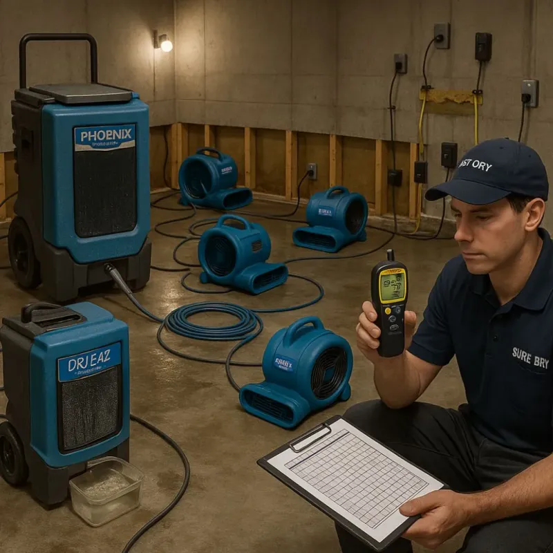 Structural Drying and Dehumidification process in Dunbar, PA